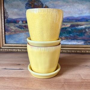 Pottery Barn Yellow Planters (Set 2)